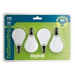 Beghelli Lampadina Led Sfera 5W E27 4000k Confezione 3 Pezzi Luce Naturale