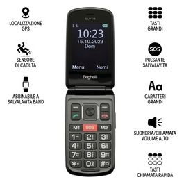 Salvalavita Phone SLV19 Senior Phone a Conchiglia con tasto di chiamata rapida di soccorso