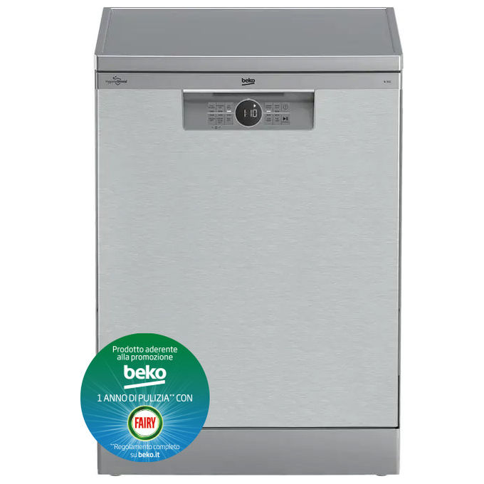 Beko BDFN26430X Lavastoviglie Libera Installazione 14 Coperti Classe Energetica D 6 Programmi Mezzo Carico Flessifibile 59.8 cm PearlInox