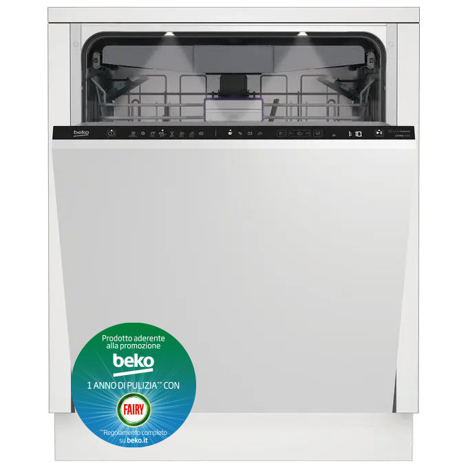 Beko BDIN38644D Lavastoviglie da incasso a Scomparsa Totale 16 Coperti Classe Energetica C 8 Programmi Terzo Cestello CornerIntense 58,9 cm