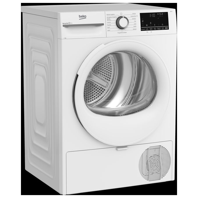 Image of Beko BMT491WI - Asciugatrice a pompa di calore 9 kg, Classe A+++, condensatore autopulente, programma lana, (85x60x67 cm), Bianco