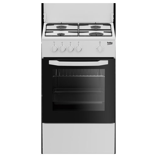 CSG42009DW Cucina a Gas 4 Fuochi Forno a Gas con Grill Larghezza x Profondità 50x50 cm con Coperchio colore Bianco