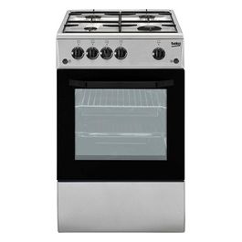 Beko CSS42014FS Cucina a Gas Forno Elettrico con Grill 4 Fuochi Capacita' 54 Litri Classe energetica A 50 cm Silver