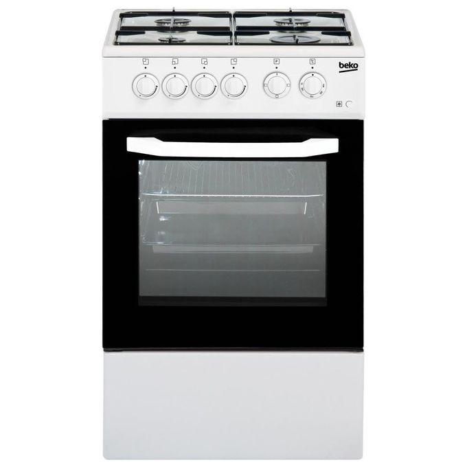 Image of Beko Cucina a Gas Forno Elettrico con Grill 4 Fuochi Capacita' 54 Litri Classe Energetica B 50 cm Bianco