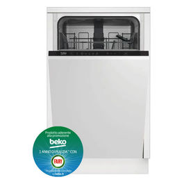 Beko DIS35023 Lavastoviglie da incasso a Scomparsa Totale 10 Coperti Classe Energetica E 5 Programmi Extra Drying Mezzo Carico Flessifibile 45 cm