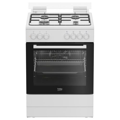 FBE62011WC Cucina a Gas 4 Fuochi Forno Elettrico Ventilato con Grill Larghezza x Profondità 60x60 cm con Coperchio colore Bianco