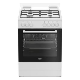 FBE62011WC Cucina a Gas 4 Fuochi Forno Elettrico Ventilato con Grill Larghezza x Profondità 60x60 cm con Coperchio colore Bianco