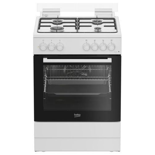 FBE62011WC Cucina a Gas 4 Fuochi Forno Elettrico Ventilato con Grill Larghezza x Profondità 60x60 cm con Coperchio colore Bianco