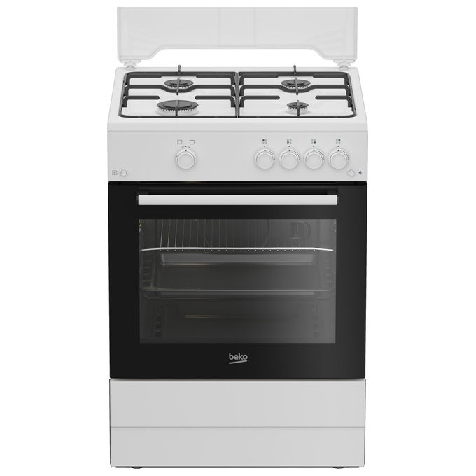 Image of Beko FBG62010DW Cucina 60x60 cm 4 Fuochi Gas Forno Gas Grill Bianco Classe A