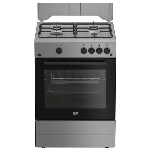 FBG62010DX Cucina a Gas 60x60 cm 4 Fuochi Forno 64 L Acciaio Inox