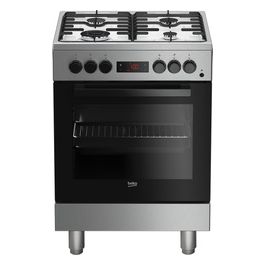 FSE62110DXF Cucina a Gas e Forno Elettrico Assistito con Ventola 4 Fuochi Capacita' 66 Litri Classe energetica A 60 cm Acciaio Inox