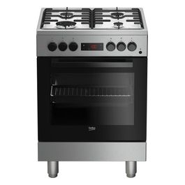 Beko FSE62110DXF Cucina a Gas e Forno Elettrico Assistito con Ventola 4 Fuochi Capacita' 66 Litri Classe energetica A 60 cm Acciaio Inox