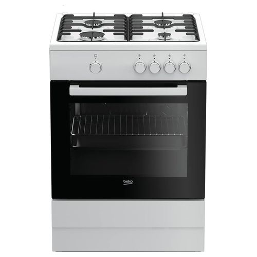 Cucina a Gas Forno a Gas con Grill 4 Fuochi Capacità 64 Litri Classe Energetica A 60 cm Bianco