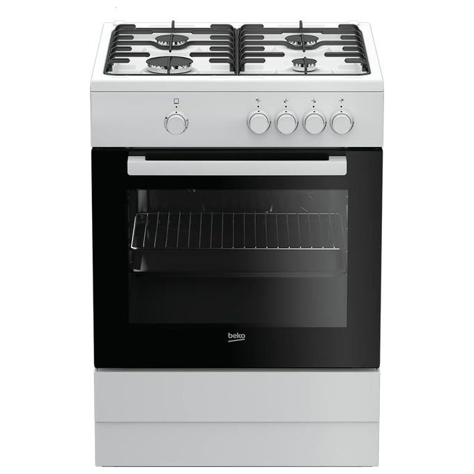 Beko FSG62000DW Cucina a Gas Forno a Gas con Grill 4 Fuochi Capacita' 64 Litri Classe energetica A 60 cm Bianco