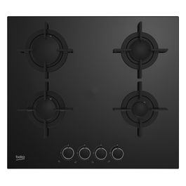 piano cottura a gas 4 fuochi 58 cm vetro nero da incasso HILG 64222 S