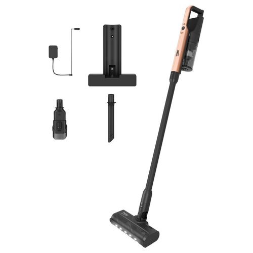 VRT65421VC – Scopa elettrica senza filo, serbatoio 0,6 L, 250 W, multistrato, autonomia 40 min, accessori inclusi (spazzola turbo e spolvero), colore nero/rosa