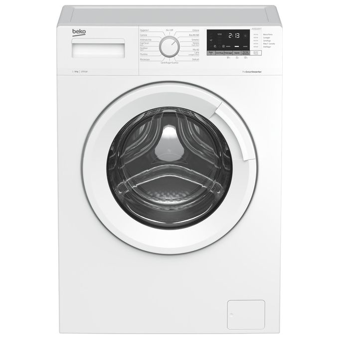 Beko WUX81232WI/IT Lavatrice Carica Frontale StainExpert AntiCrease AquaWave OptiSense Classe energetica C (A+++-10%) Capacita' di carico 8 Kg Centrifuga 1200 giri Motore ProSmart Inverter