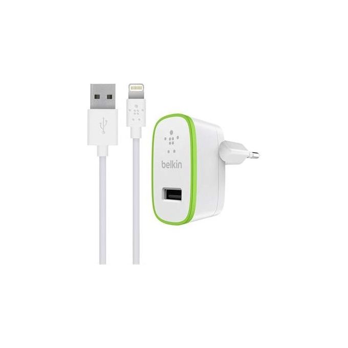 Belkin Boost Charge Caricabatteria da Parete Usb-A da 12W con Cavo da Lightning a Usb-A Bianco
