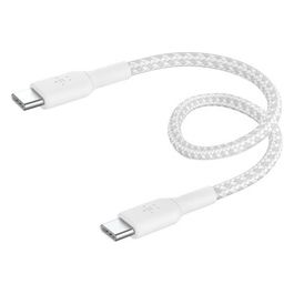 BoostCharge Cavo Intrecciato da USB-C a USB-C da 0.15 Metri Bianco