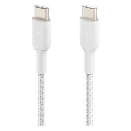 BoostCharge Cavo Intrecciato da USB-C a USB-C da 2 Metri Bianco