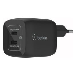 Belkin BoostCharge Pro Caricabatteria da Parete 2xUsb-C 45W PD 3.0 PPS Nero