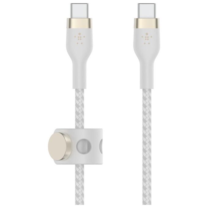 Belkin BoostCharge Pro Flex Cavo Intrecciato Usb-C/Usb-C Fino 60W 3mt Bianco