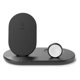 Belkin Caricabatteria Wireless 3 in 1 Stazione di Ricarica Wireless da 7.5 W Nero