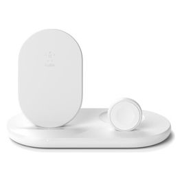 Belkin Caricabatteria Wireless 3 in 1 Stazione di Ricarica Wireless da 7.5 W per Apple Watch/iPhone Bianco