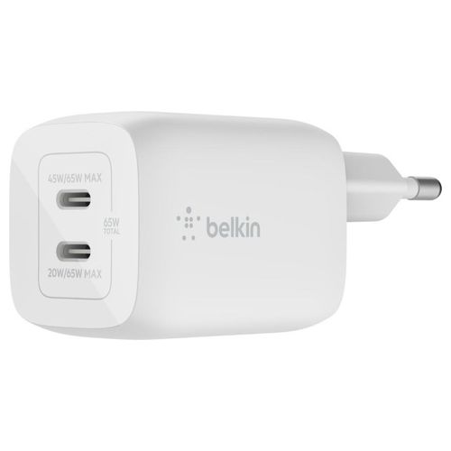 Belkin Caricabatterie 65W Pps Dual Usb-c Gan Universale Bianco