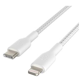 Belkin Cavo Intrecciato da USB-C a Lightning Cavo di Ricarica Rapida 2mt Bianco