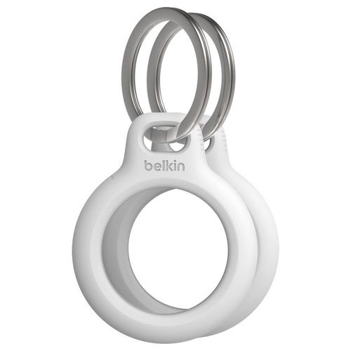 Belkin Custodia per AirTag con Anello Portachiavi Secure Holder per Air Tag Confezione da 2 Bianco