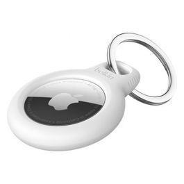 Custodia per AirTag con Anello Portachiavi Secure Holder per Air Tag Confezione da 2 Bianco e Nero