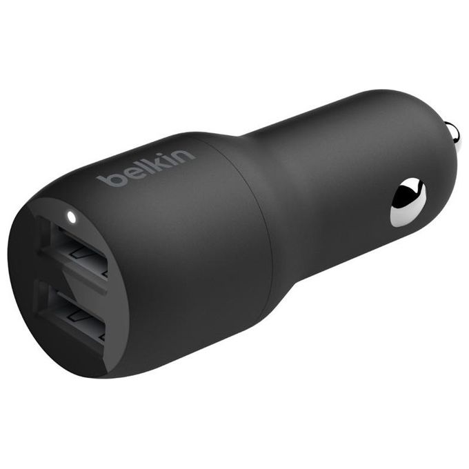 Belkin Doppio Caricabatteria da Auto USB da 24W Nero