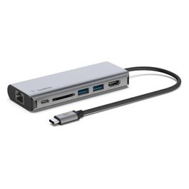 Belkin Hub Usb-C 6-in-1 Multiport-Adapter Nero/Grigio