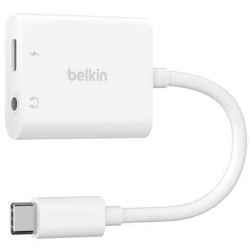 Belkin RockStar 3.5mm Adattatore Audio e Usb-C Bianco