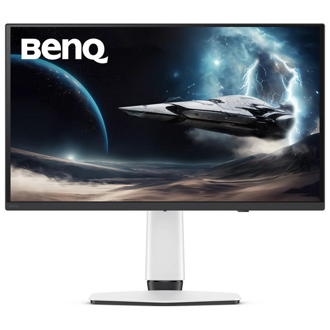 BenQ Mobiuz EX271UZ, monitor gaming OLED 26,5 pollici, 4K Ultra HD, 240 Hz, 0,03 ms, FreeSync Premium Pro, HDMI 2.1, USB-C 90W, nero, bianco