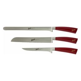 Berkel Elegance Coltello da Cucina Rosso Set da Prosciutto 3 Pezzi