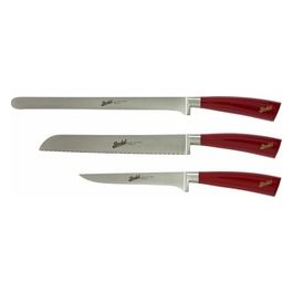 Elegance Coltello da Cucina Rosso Set da Prosciutto 3 Pezzi