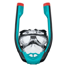 Maschera Facciale Intera Snorkeling Silicone Nero Rosso