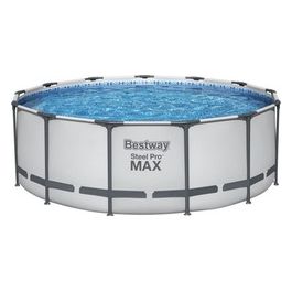 Piscina 5 Steel Pro Max Rotonda Accessoriata Grigio