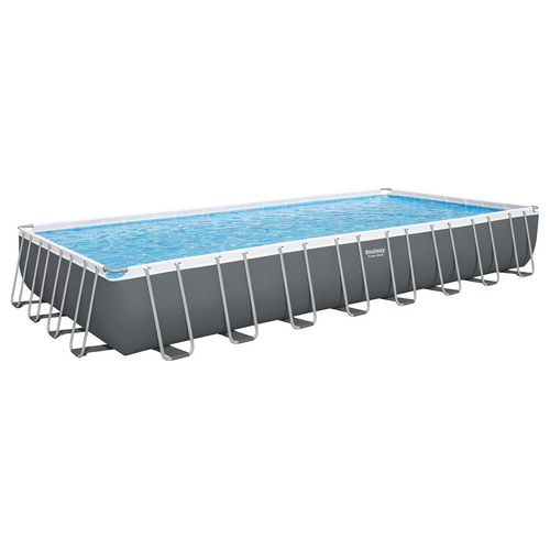 Bestway, Piscina Fuori Terra Power Steel, 956x488x132 cm, Grigio Scuro