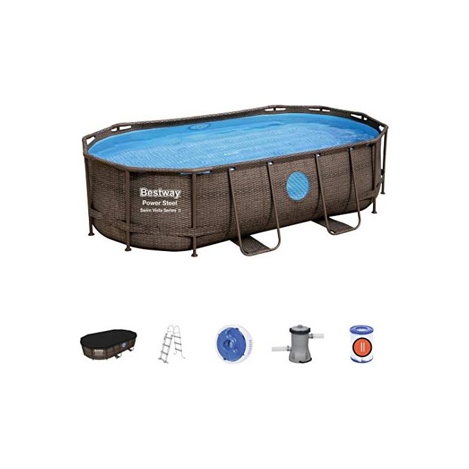 Bestway Piscina Power-Steel Ovale Rattan 427x250cm