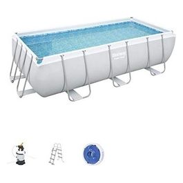 Piscina Power Steel Frame Rett 4,04 m x 2,01 m x 1,00 m con Filtro A Sabbia