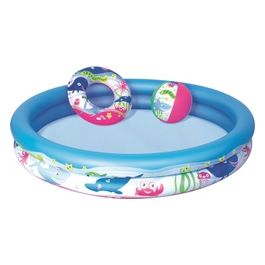 Set Piscina Gonfiabile Mare Blu 147X25 Cm 51120B
