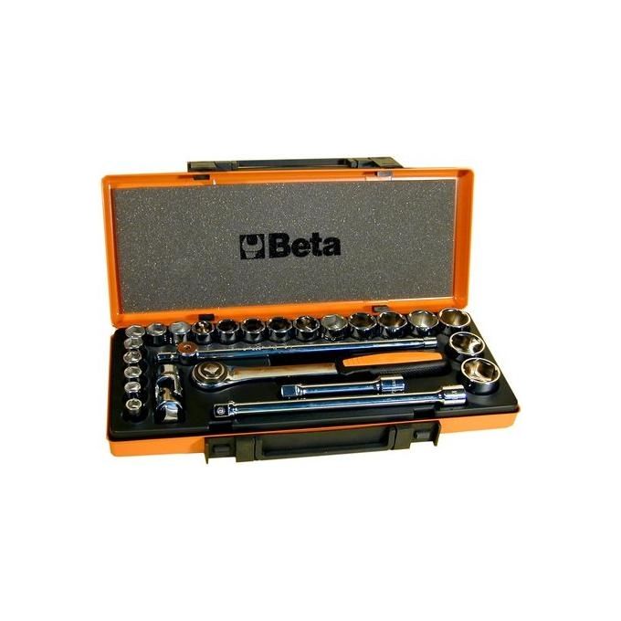 BETA Cassetta Completa con Assortimento Chiavi a Bussola e Cricchetto Acciaio Cromato - 920a/c20