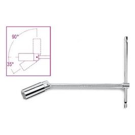 Chiave a t con Bussola Snodata per Candele Dâ€™accensione Acciaio Cromato - ISO 11168 - 957mm 20,8