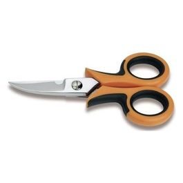 Forbici Professionali per Elettricista con lame Curve Cromate e Impugnatura Bimateriale
