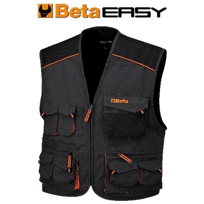 Image of BETA Gilet Easy Canvas grigio Taglia XXXXL per Abbigliamento da Lavoro e Antinfortunistica nel Settore Fai da Te Brico e Giardino