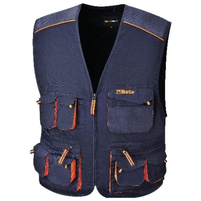BETA Gilet Easy Twill 180gr Blu Taglia XS per Abbigliamento da Lavoro e Antinfortunistica