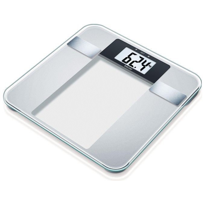 Beurer BG 13 Bilancia Diagnostica Pesapersone 150 Kg 10 Utenti BMI Massa Grassa Acqua Display LCD colore Argento